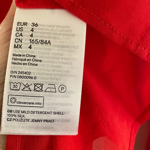 SOLD H&M x Giambattista | Red ruffled silk blouse - Picture 8 of 9